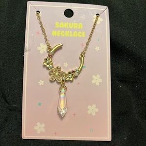 Hot topic Shakira nickel free half crescent moon with crystal necklace brand new